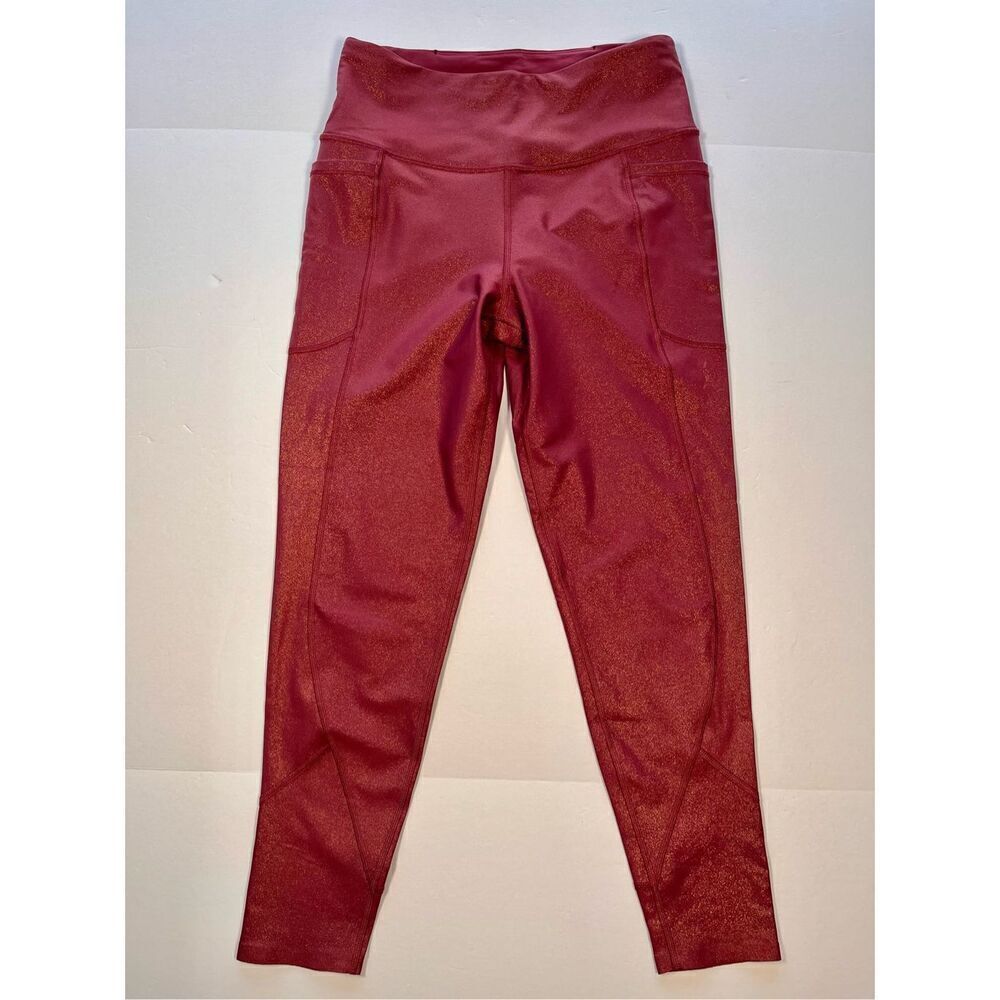 Victoria's Secret Total Knockout Pocket Legging Pink GoldShimmer Size Medium EUC